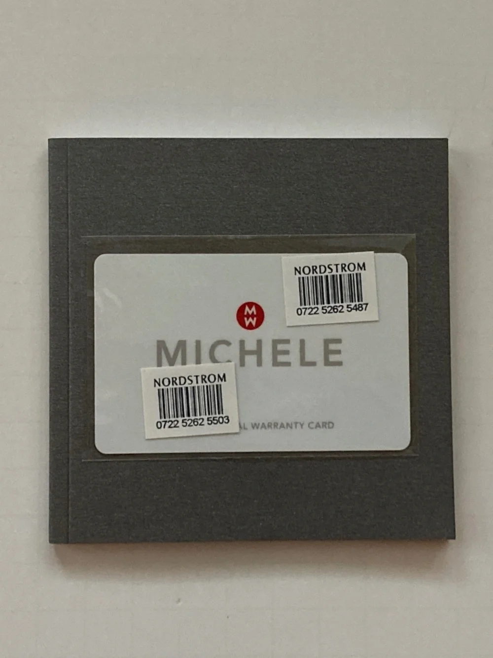 Michele Gray Watch Box/Cushion/Polishing Cloth/Manual/Warranty Card/NEVER USED!!